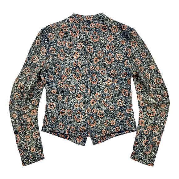 Free People Floral Print Blazer Jacket 6 Faded Blue Floral - Picture 13 of 14
